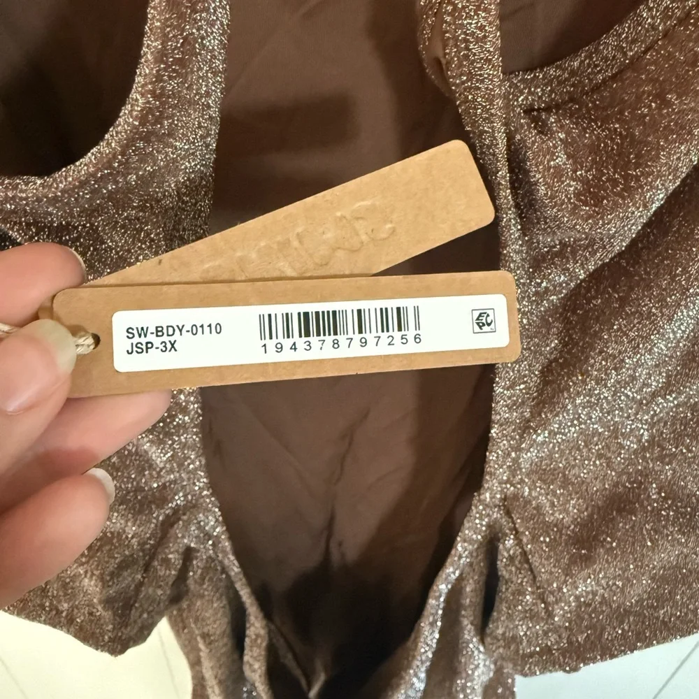 SKIMS Glitter Swimsuit NWT in Jasper
